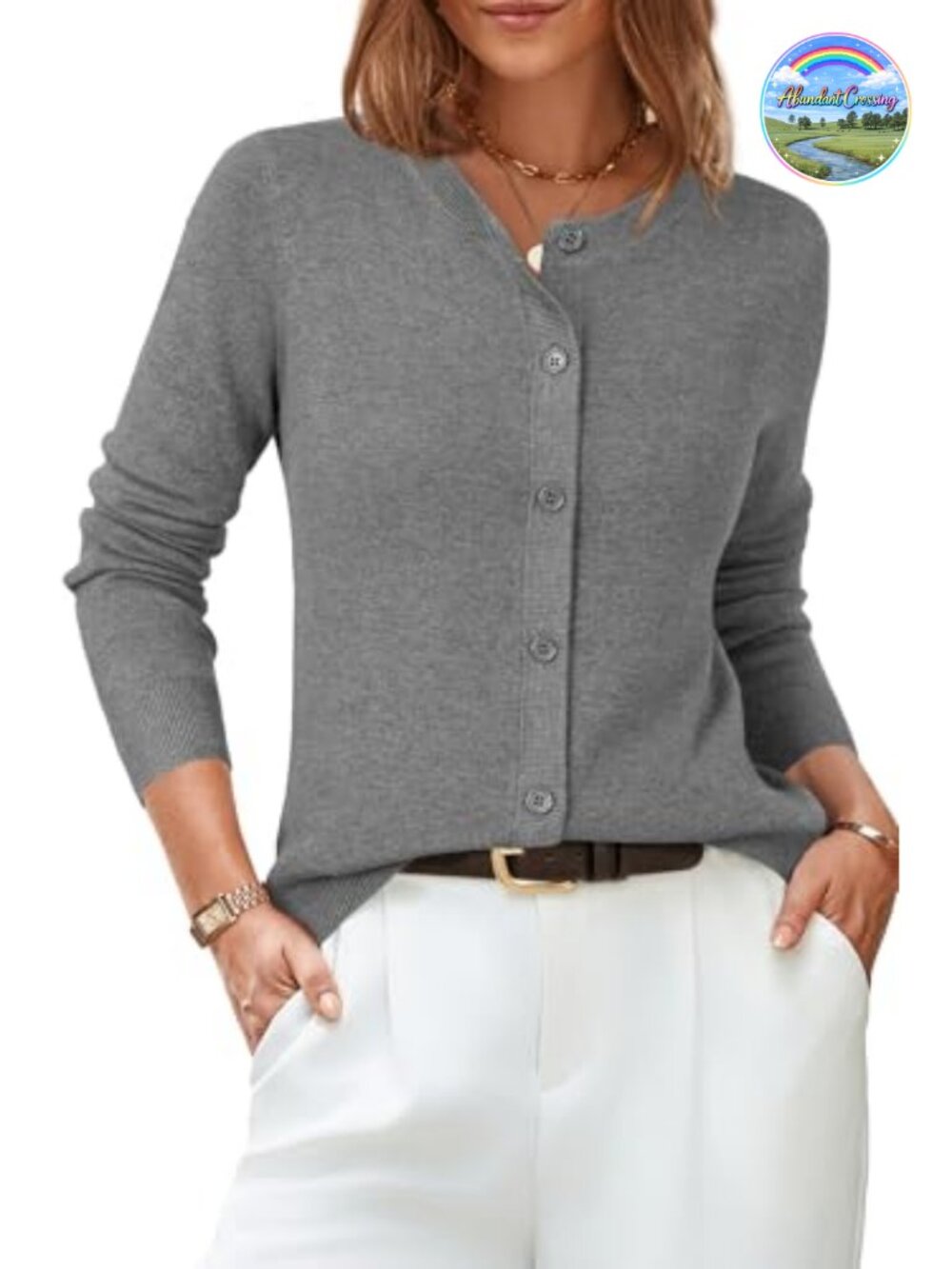 Wool Blend Button Down Cardigan Business Casual Long Sleeve Sweater